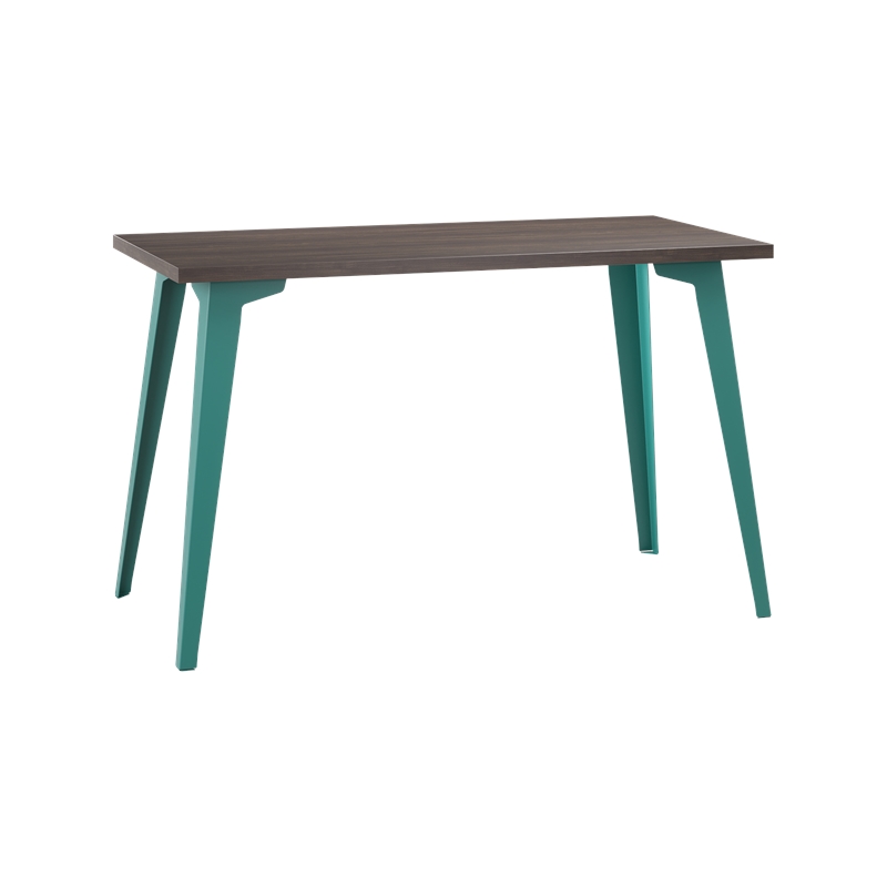 Bowery Hill Set of Black Mesh Back Chair and Desk in Teal / Trail Walnut