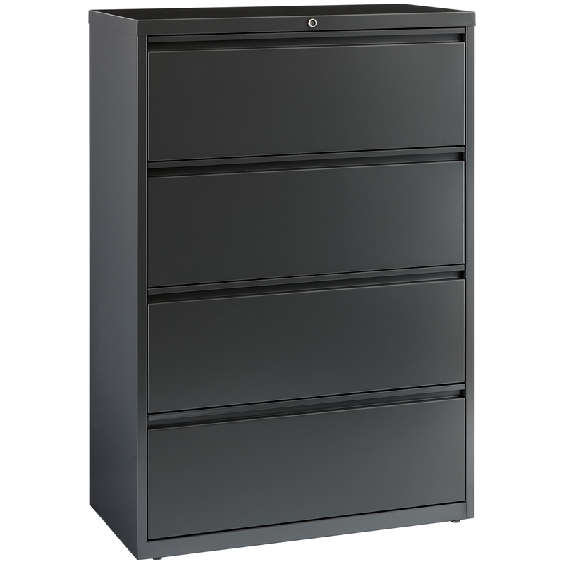 Bowery Hill 36-inch Wide Metal 4 Drawer Lateral File Cabinet Charcoal