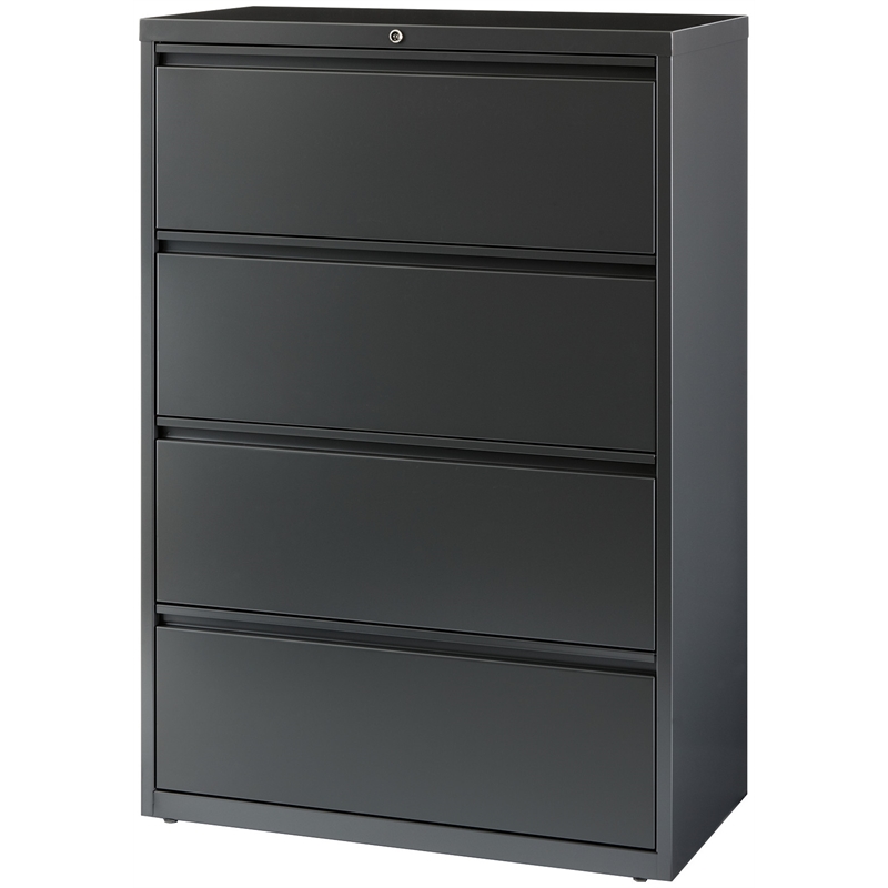 Bowery Hill 36-inch Wide Metal 4 Drawer Lateral File Cabinet Charcoal