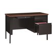 Bowery Hill 24x45 Right Hand Single Pedestal Metal Desk Black/Walnut
