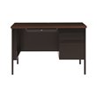 Bowery Hill 24x45 Right Hand Single Pedestal Metal Desk Black/Walnut