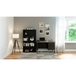 Bowery Hill 24x45 Right Hand Single Pedestal Metal Desk Black/Walnut