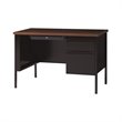 Bowery Hill 24x45 Right Hand Single Pedestal Metal Desk Black/Walnut