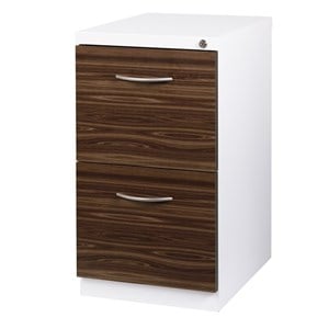 Bowery Hill 20&quotD Mobile Pedestal Laminated 2-Drawer Metal File/File in White