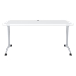 Bowery Hill Modern T-Leg Metal Table Desk in Arctic Silver/White