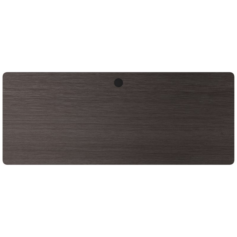 Bowery Hill Modern Metal T-Leg Table Desk in Arctic Silver/Weathered Charcoal