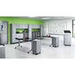Bowery Hill Modern Metal T-Leg Table Desk in Arctic Silver/Weathered Charcoal
