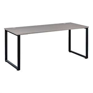 Bowery Hill 72&quotx30&quot Open Metal Desk for Commercial or Home Office-Black/Gray Elm