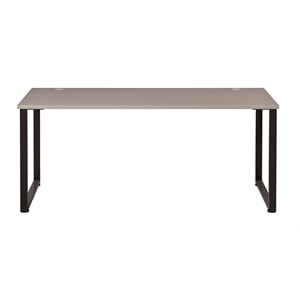 Bowery Hill 30&quotx60&quot Open Metal Desk for Commercial/Home Office in Black & Gray