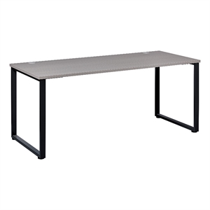Bowery Hill 72&quotx24&quot Open Metal Desk for Commercial/Home Office in Black & Gray