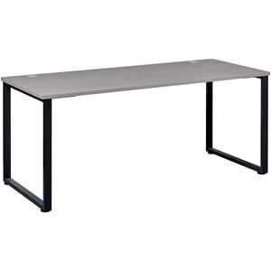 Bowery Hill 60&quotx24&quot Open Metal Desk for Commercial/Home Office in Black & Gray