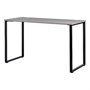 Bowery Hill Standing Open Metal Desk for Commercial/Home Office in Black & Gray