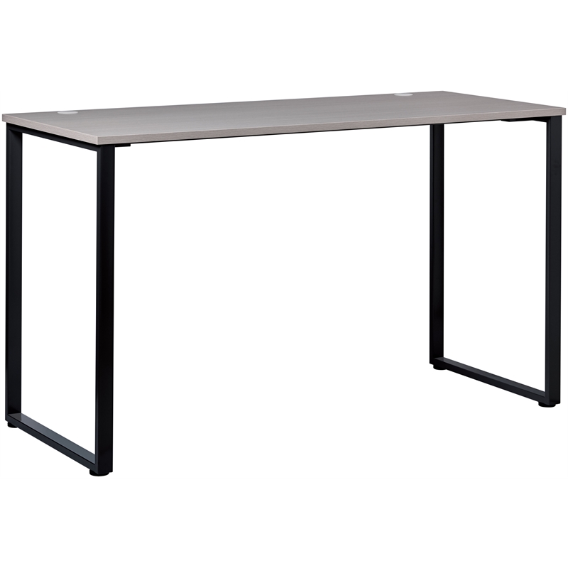 Bowery Hill Standing Open Metal Desk for Commercial/Home Office in Black & Gray