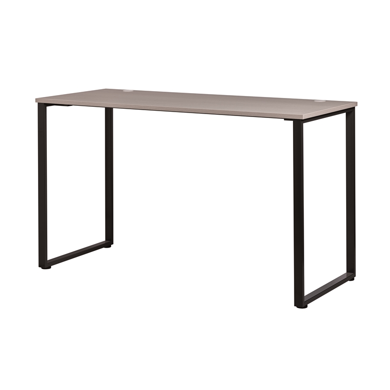 Bowery Hill Standing Open Metal Desk for Commercial/Home Office in Black & Gray