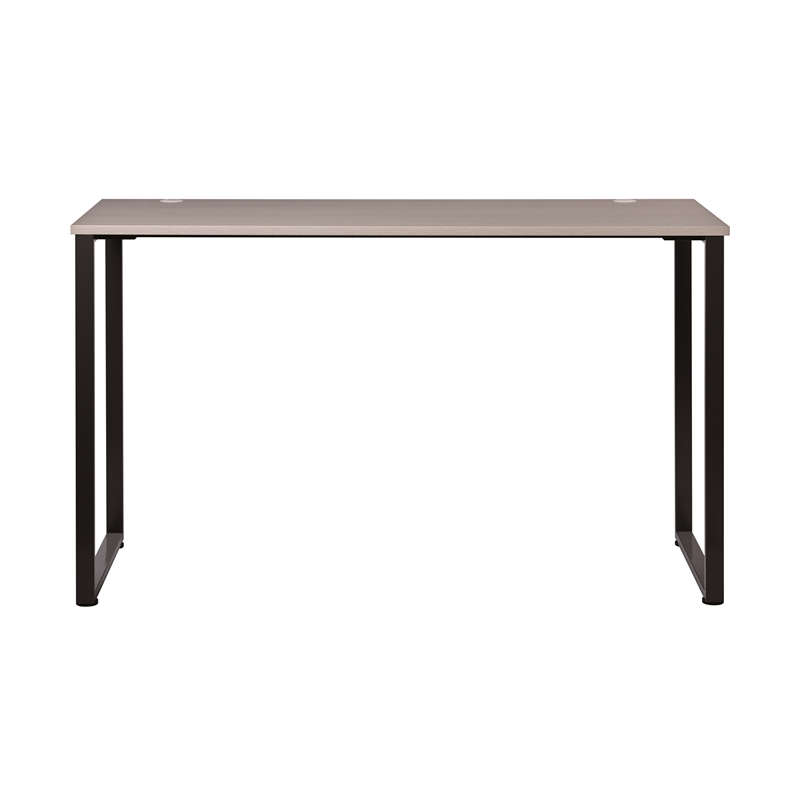 Bowery Hill Standing Open Metal Desk for Commercial/Home Office in Black & Gray