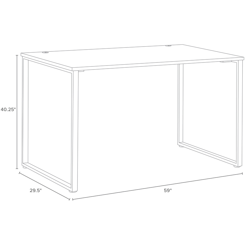 Bowery Hill Standing Open Metal Desk for Commercial/Home Office in Black & Gray