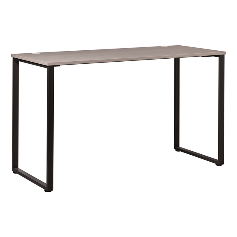 Bowery Hill Standing Open Metal Desk for Commercial/Home Office in Black & Gray