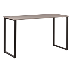 Bowery Hill Standing Open Metal Desk for Commercial/Home Office in Black & Gray