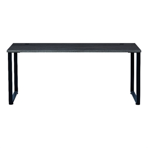 Bowery Hill 72&quotx30&quot Open Metal Desk for Commercial/Home Office - Black/Pewter