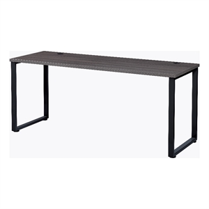 Bowery Hill 30&quotx60&quot Open Metal Desk for Commercial/Home Office in Black & Pewter