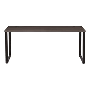 Bowery Hill 60&quotx24&quot Open Metal Desk Commercial/Home Office in Black & Pewter