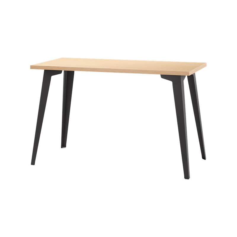 Bowery Hill 24x48 Mid-Century Metal Desk in Black / Platinum Oak