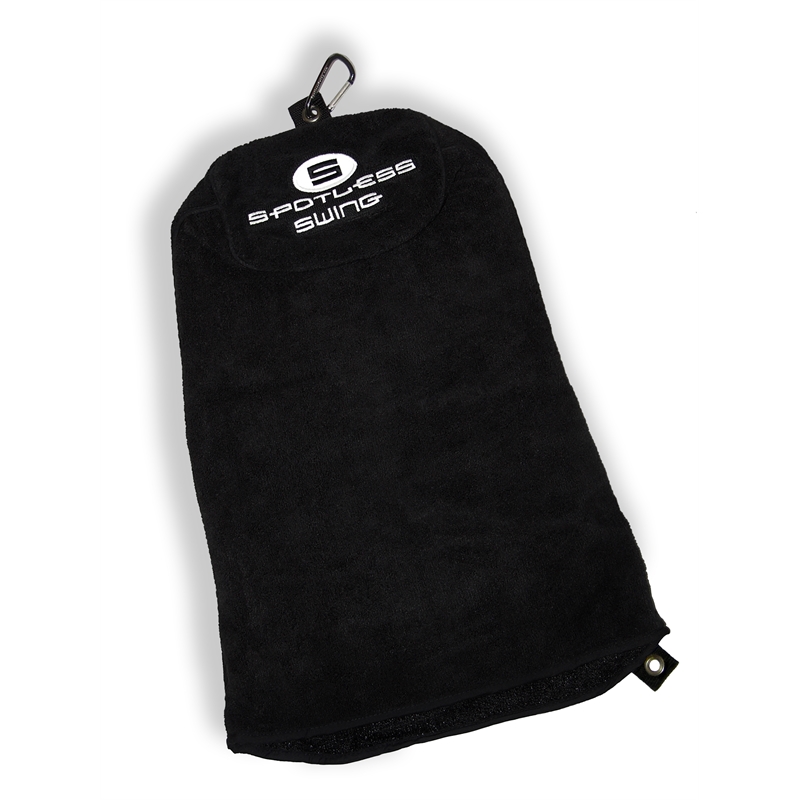 Bowery Hill Premium Microfiber Spotless Swing Golf Towel in Black