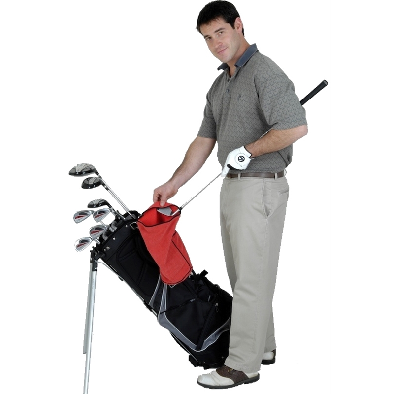 Bowery Hill Premium Microfiber Spotless Swing Golf Towel in Black