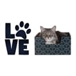 Bowery Hill Purrfect Premium Cardboard Peek-a-Boo Cutout Cat Box in Blue