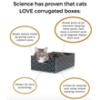 Bowery Hill Purrfect Premium Cardboard Peek-a-Boo Cutout Cat Box in Blue