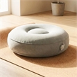 Bowery Hill Fabric Round Air Meditator Inflatable Travel Cushion in Light Gray