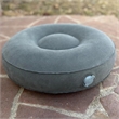 Bowery Hill Fabric Round Air Meditator Inflatable Travel Cushion in Light Gray