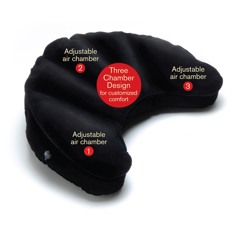 Bowery Hill Fabric Air Inflatable Travel Meditation Cushion in Black