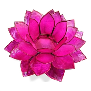 Bowery Hill Handcrafted Moonshadow Capiz Shell Tea Light Holder in Pink