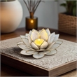 Bowery Hill Handcrafted Moonshadow Capiz Shell Tea Light Holder in Natural