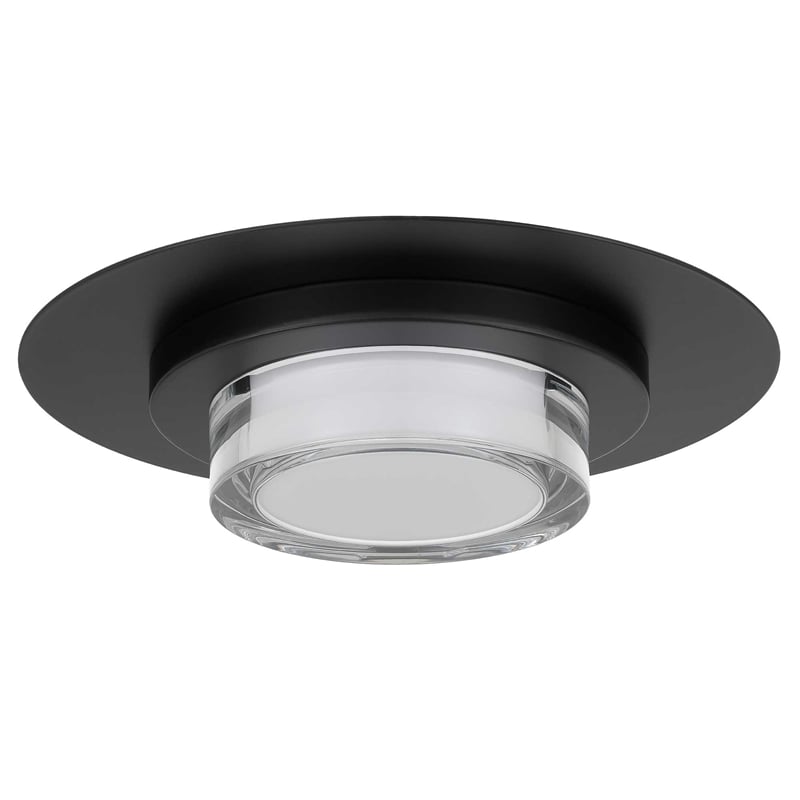 Bowery Hill Round 12-inch Stainless Steel LED Outdoor Flush Mount in Black