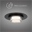 Bowery Hill Round 12-inch Stainless Steel LED Outdoor Flush Mount in Black