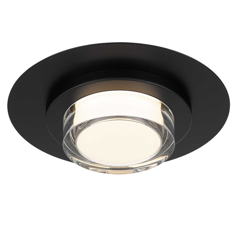 Bowery Hill Round 12-inch Stainless Steel LED Outdoor Flush Mount in Black