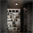Bowery Hill Round 12-inch Stainless Steel LED Outdoor Flush Mount in Black