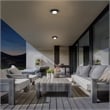 Bowery Hill Round 12-inch Stainless Steel LED Outdoor Flush Mount in Black