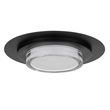 Bowery Hill Round 16-inch Stainless Steel LED Outdoor Flush Mount in Black