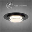 Bowery Hill Round 16-inch Stainless Steel LED Outdoor Flush Mount in Black