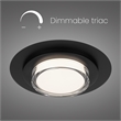 Bowery Hill Round 16-inch Stainless Steel LED Outdoor Flush Mount in Black
