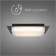 Bowery Hill Modern 14-inch Stainless Steel LED Outdoor Flush Mount in Black