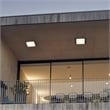 Bowery Hill Modern 14-inch Stainless Steel LED Outdoor Flush Mount in Black