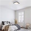 Bowery Hill Modern 14-inch Stainless Steel LED Outdoor Flush Mount in Black