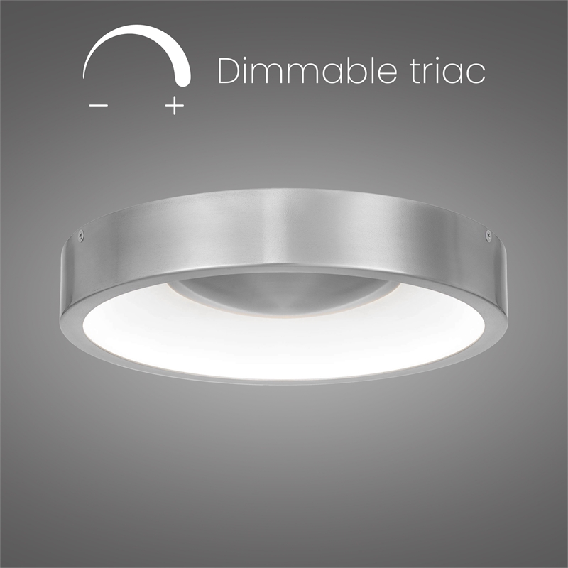 Bowery Hill Modern Aluminum 11-inch LED Outdoor Flush Mount in Silver