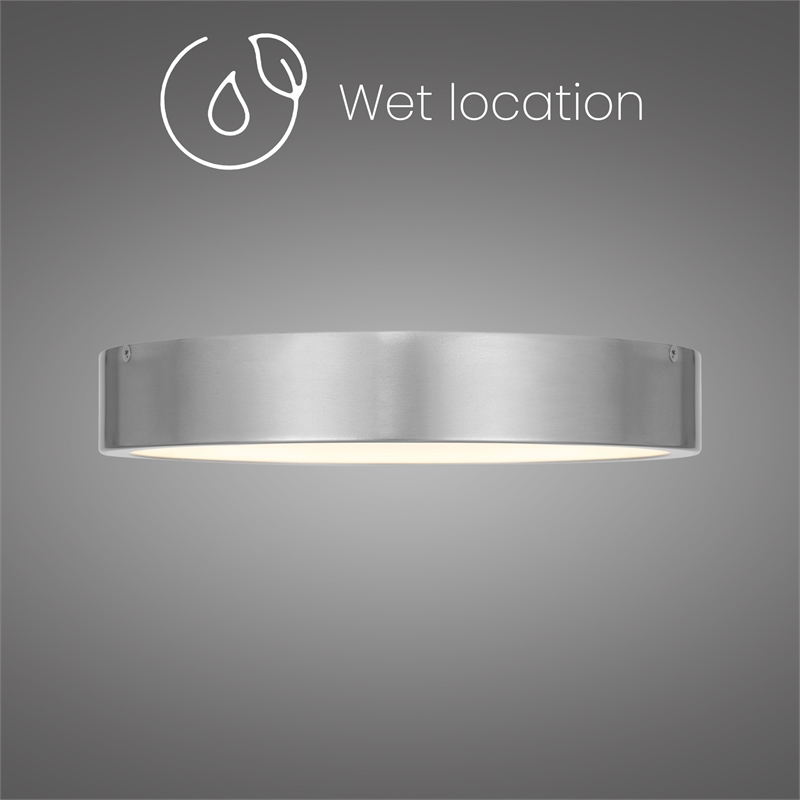 Bowery Hill Modern Aluminum 11-inch LED Outdoor Flush Mount in Silver