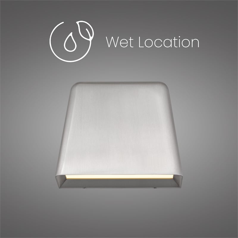 Bowery Hill Modern 5.5-inch Brushed Aluminum LED Outdoor Wall Light