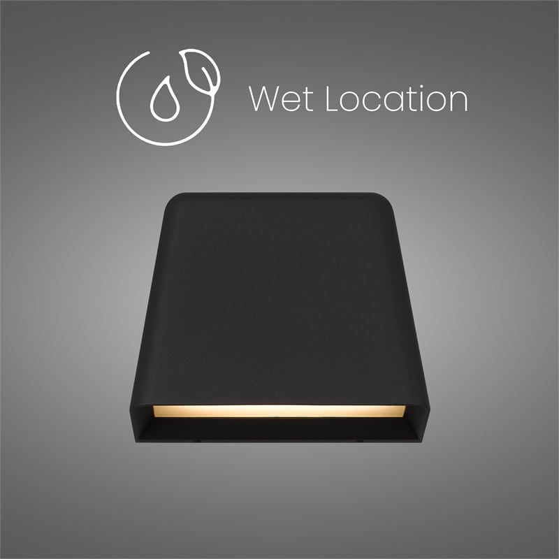 Bowery Hill Modern 5.5-inch Aluminum LED Outdoor Wall Light in Black